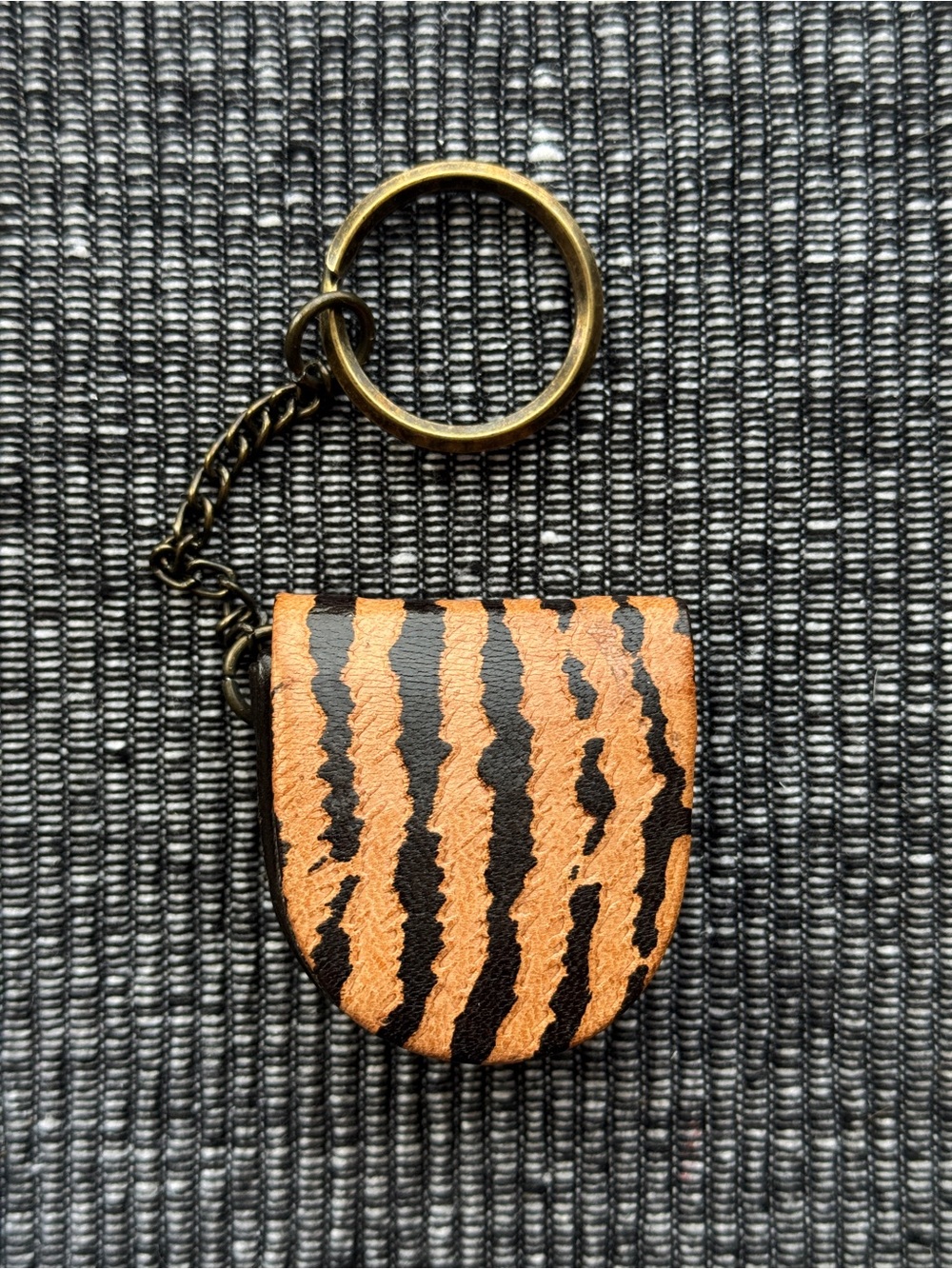 Tiger Print Mini Coin Purse Keychain Pouch Vintage Style